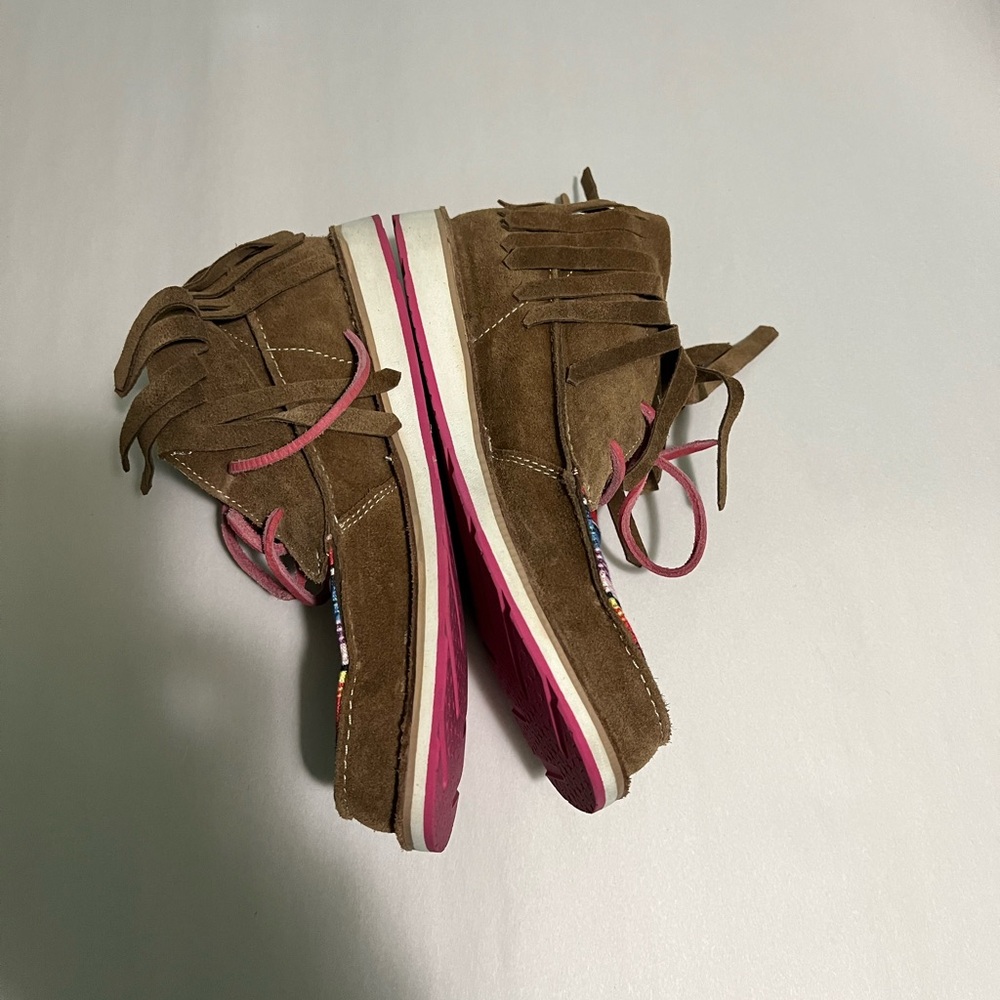 Ariat Multicolor Striped Ankle Boots with Brown Suede - Picture 2 of 6